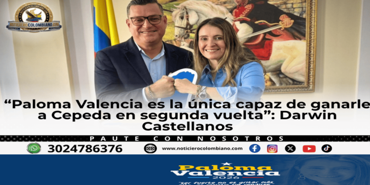 Paloma Valencia junto al representante electo Darwin Castellanos hablando sobre elecciones presidenciales 2026 en el Meta