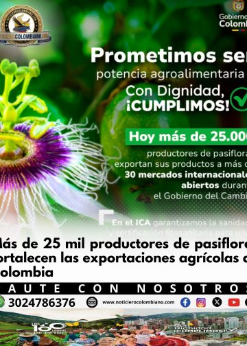 Productores colombianos de pasifloras impulsan exportaciones hacia mercados internacionales