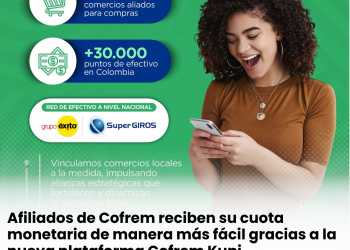 Afiliados de Cofrem utilizando la aplicación Cofrem Kupi para consultar y administrar la cuota monetaria