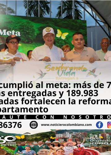 Gustavo Petro lidera en Villavicencio la entrega de tierras a familias campesinas beneficiarias de la Reforma Agraria en Meta.