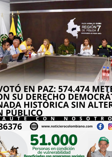 Ciudadanos del Meta ejercen su derecho al voto durante la segunda vuelta presidencial de Colombia 2026 en una jornada democrática segura y pacífica.