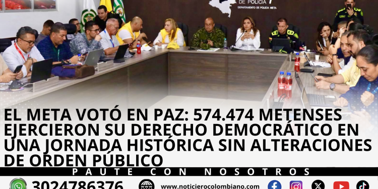 Ciudadanos del Meta ejercen su derecho al voto durante la segunda vuelta presidencial de Colombia 2026 en una jornada democrática segura y pacífica.