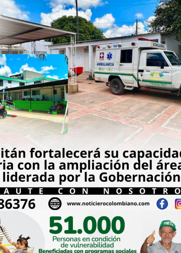 Obras de ampliación del Hospital Local de Puerto Gaitán que permitirán aumentar la capacidad de atención de urgencias para más de 5.500 pacientes al mes en el Meta.