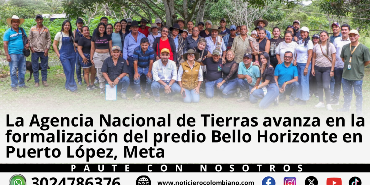 Funcionarios de la Agencia Nacional de Tierras realizan caracterización y levantamiento técnico en el predio Bello Horizonte de Puerto López Meta.
