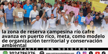 Campesinos y representantes institucionales participan en la audiencia pública de la Zona de Reserva Campesina Río Cafre en Puerto Rico Meta.