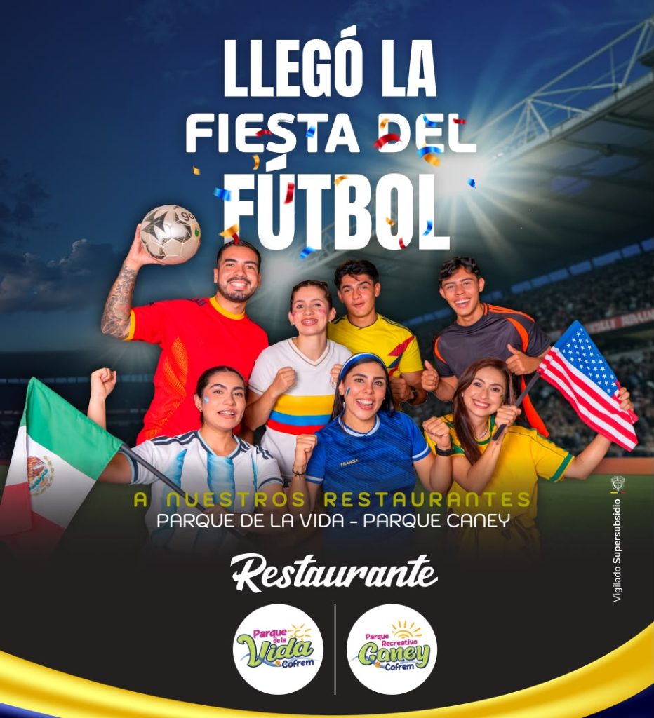 Familias observan los partidos del Mundial 2026 en pantalla gigante instalada por Cofrem en Villavicencio.