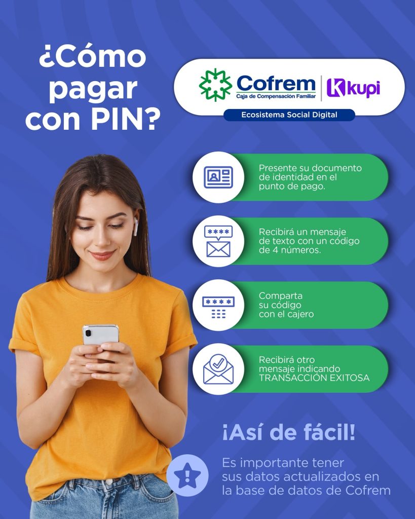 Afiliados de Cofrem utilizando la aplicación Cofrem Kupi para consultar y administrar la cuota monetaria