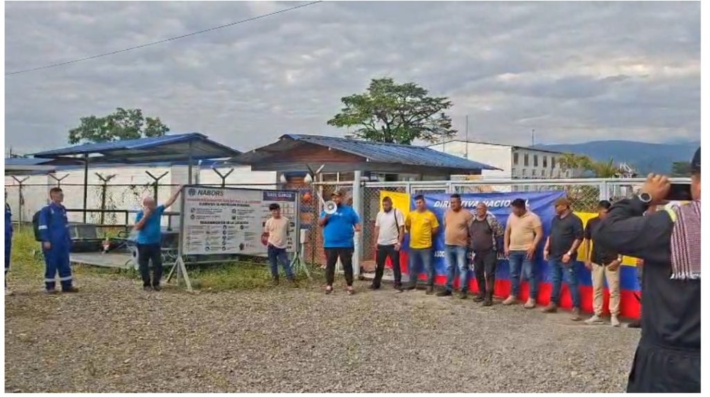 Transportadores de San Martín, Meta, durante manifestación pacífica frente a instalaciones de Nabors