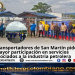 Transportadores de San Martín, Meta, durante manifestación relacionada con la contratación de servicios petroleros