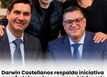 Darwin Castellanos durante actividad relacionada con el presupuesto y el deporte colombiano
