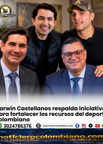 Darwin Castellanos durante actividad relacionada con el presupuesto y el deporte colombiano