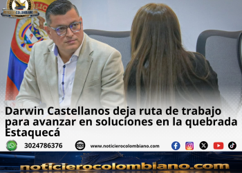 Darwin Castellanos durante seguimiento a la situación de la quebrada Estaquecá en el corredor Bogotá-Villavicencio