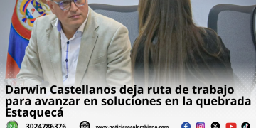 Darwin Castellanos durante seguimiento a la situación de la quebrada Estaquecá en el corredor Bogotá-Villavicencio