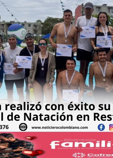 Nadadores participan en el primer Festival de Natación Cofrem en Restrepo