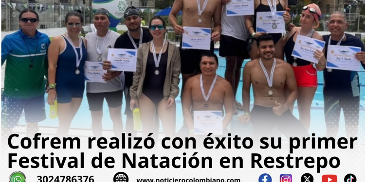 Nadadores participan en el primer Festival de Natación Cofrem en Restrepo