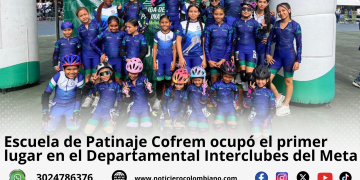 Patinadores de la Escuela de Patinaje Cofrem durante el Departamental Interclubes del Meta