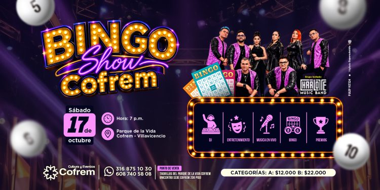 Bingo Show Cofrem con música y premios en el Parque de la Vida de Villavicencio
