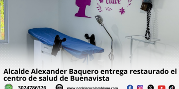 Alcalde Alexander Baquero entrega restaurado el centro de salud de Buenavist