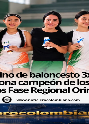 Equipo femenino de baloncesto 3x3 del Colegio Cofrem campeón de los Intercolegiados Regional Orinoquía